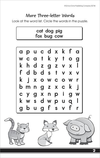 School Zone My First Word Searches Workbook: 48 Pages, Kindergarten, 1st Grade, Activity Pad, Search & Find, Word Puzzles, Ages 5 to 7 (Little Busy Book Series)