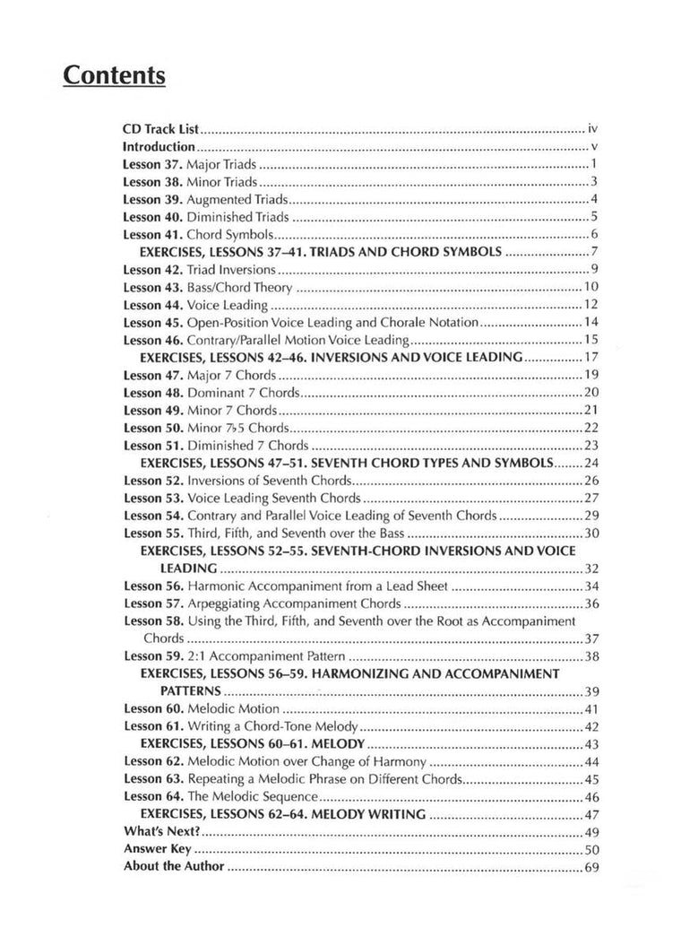 Berklee Music Theory - Book 2, 2nd Edition Music Theory Workbook with Answer Key and Online Audio Harmony, Chord Progressions, Voice Leading Instructional Music Theory Book for All Instruments — back cover