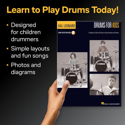 Drums for Kids Beginner Drumset Instruction Book with Online Audio Easy Drum Lessons for Children with Popular Songs Drum Sheet Music for Kids, Drum Book for Beginners
