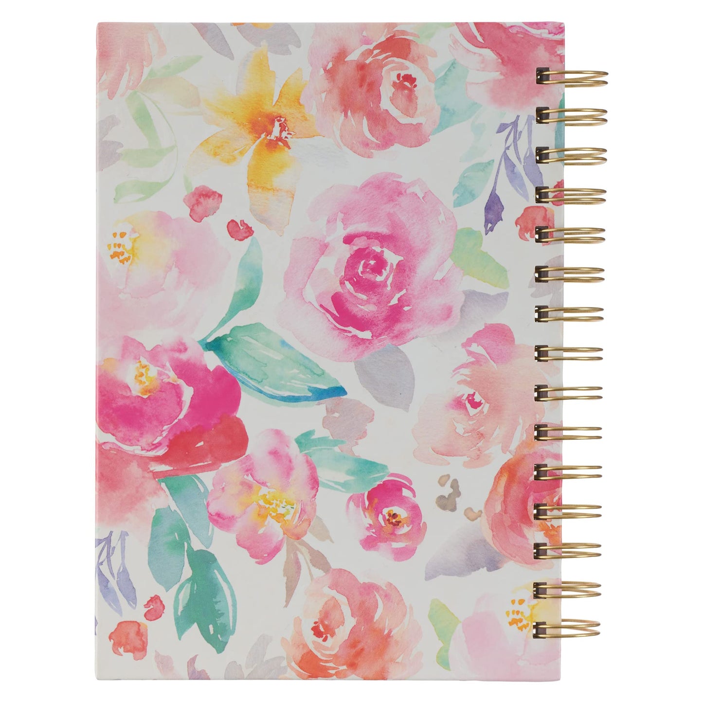 Christian Art Gifts Journal w/Scripture for Women All Things Through Christ Philippians 4:13 Bible Verse Bright Watercolor Floral 192 Ruled Pages, Large Hardcover Notebook, Wire Bound