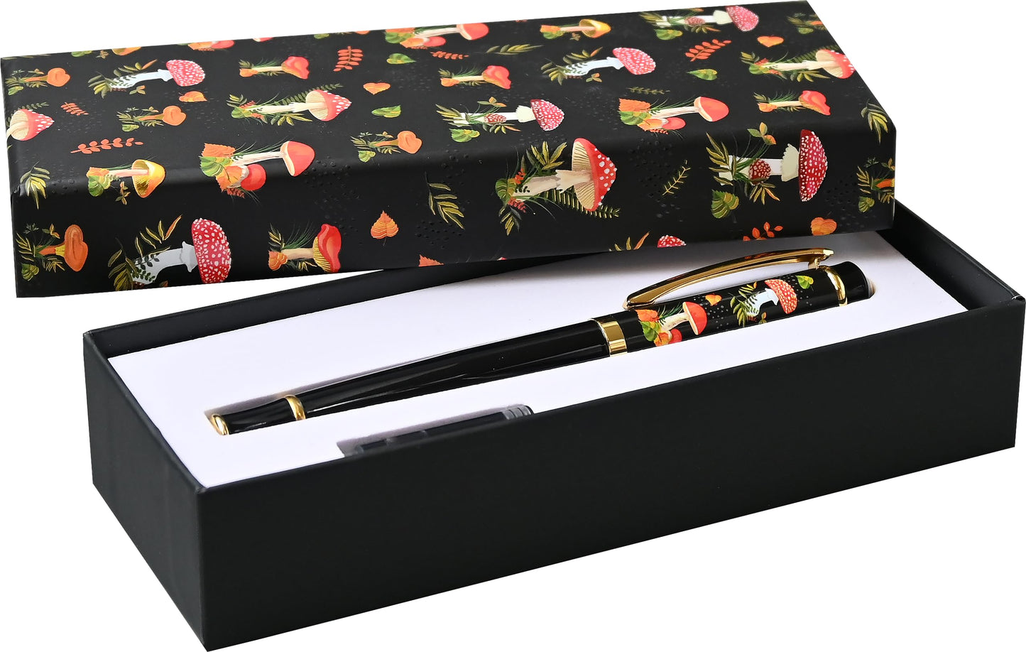 Mushrooms Fountain Pen with Fine Nib (includes black ink cartridge and piston coverter)