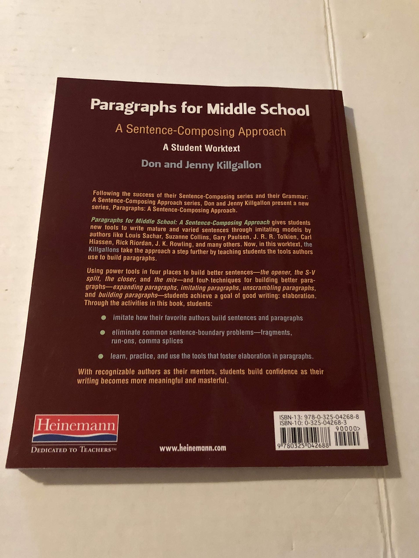 Paragraphs for Middle School: A Sentence-Composing Approach