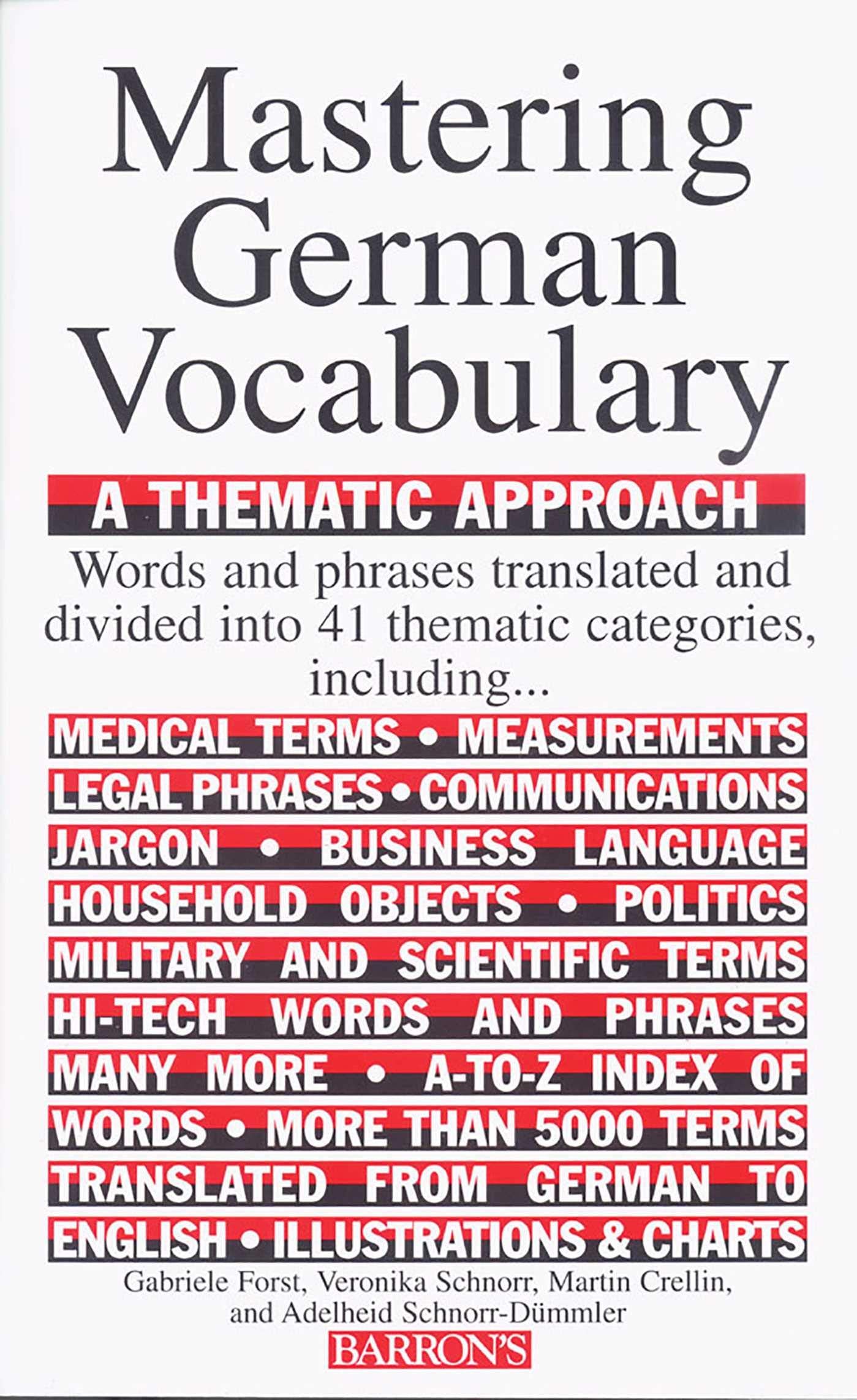 Mastering German Vocabulary: A Thematic Approach (Barron's V