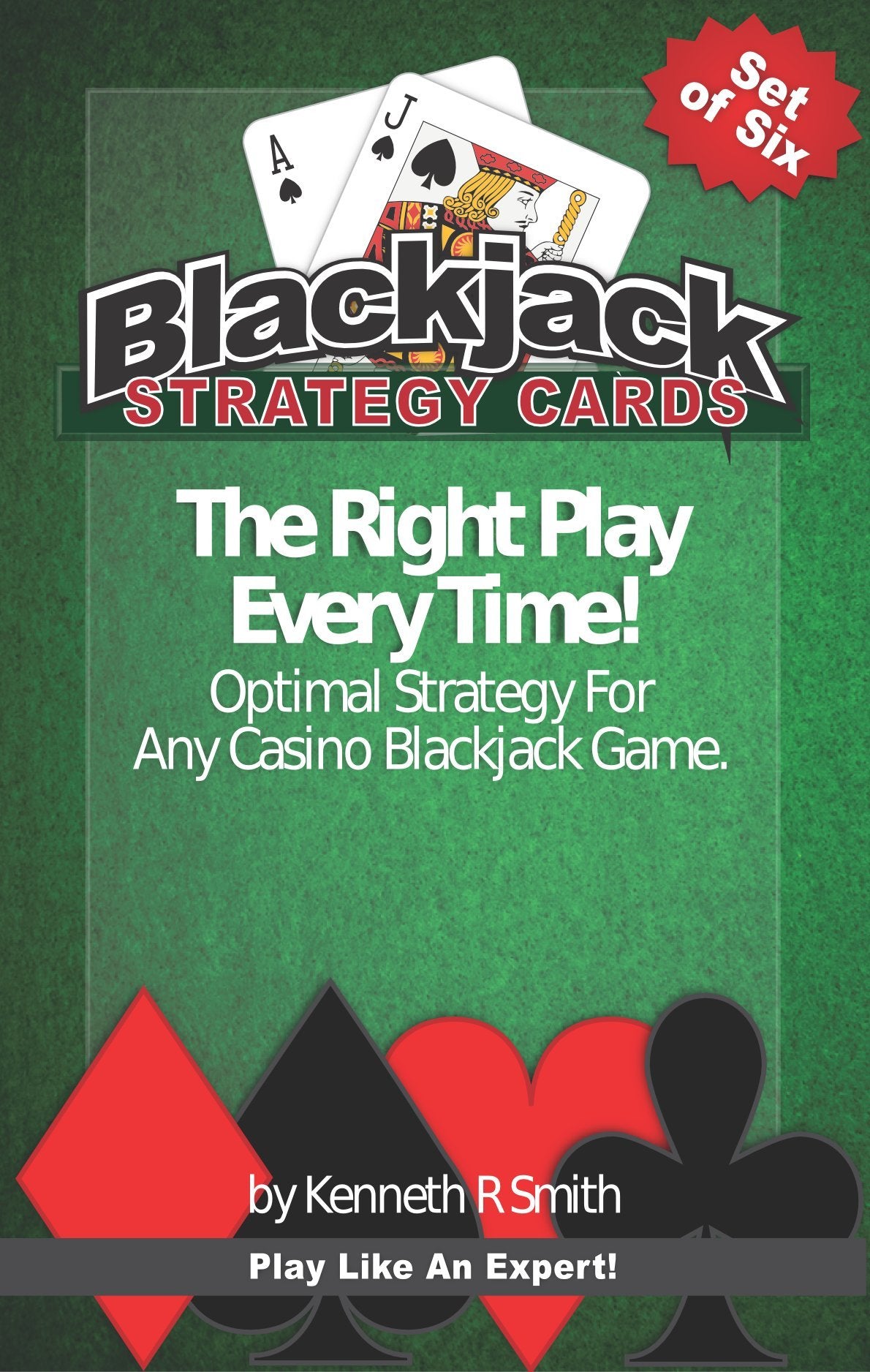 Set of Six Blackjack Basic Strategy Cards by Kenneth R Smith
