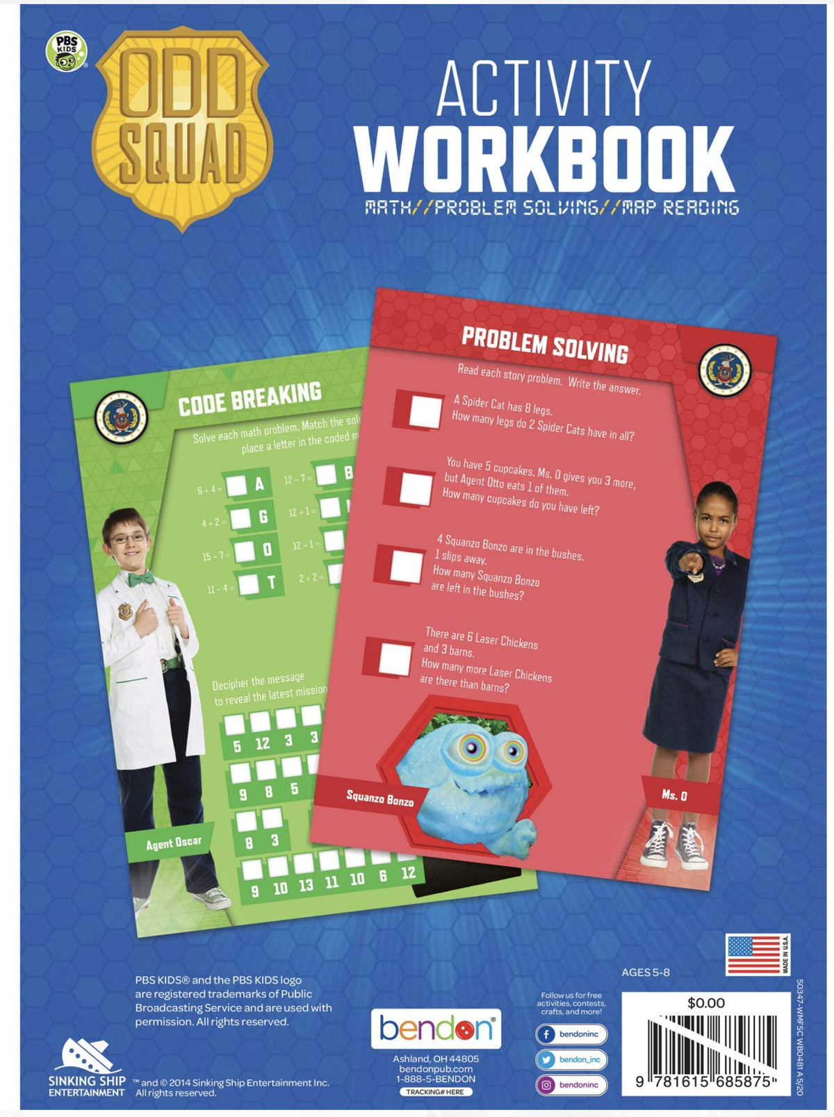 PBS Kids Odd Squad Workbook with 30 Stickers - Math, Problem Solving & Map Reading