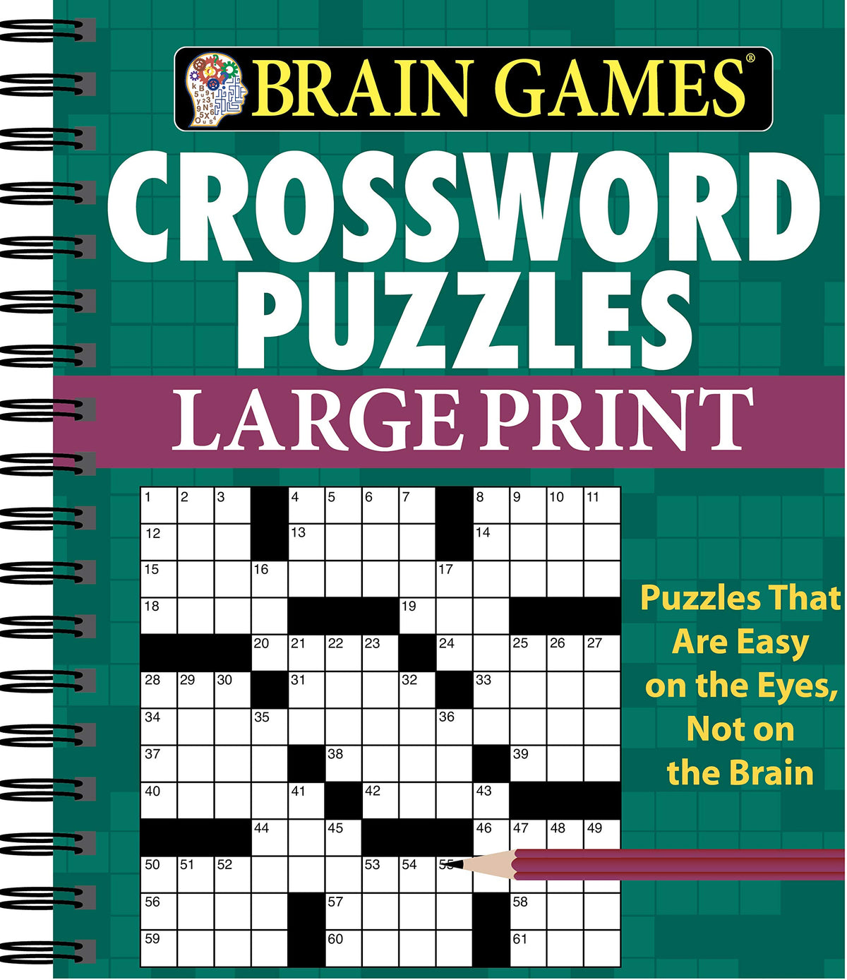 Brain Games - Crossword Puzzles - Large Print (Green) (Brain Games Large Print)