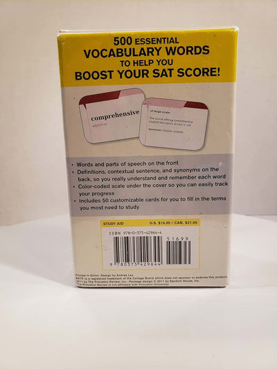 Essential SAT Vocabulary (flashcards): 500 Flashcards with N