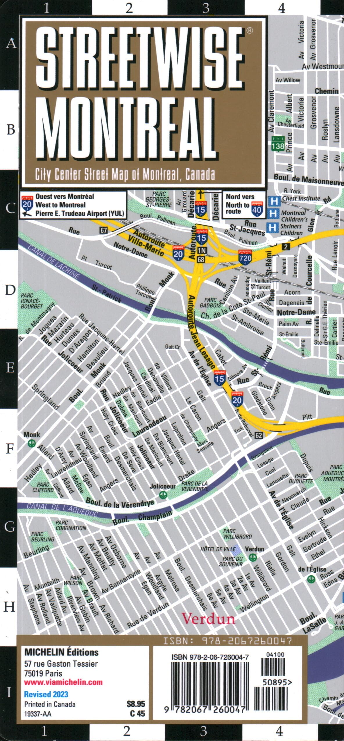 Streetwise Montreal Map: Laminated City Center Street Map of Montreal, Canada (Michelin Streetwise Maps)
