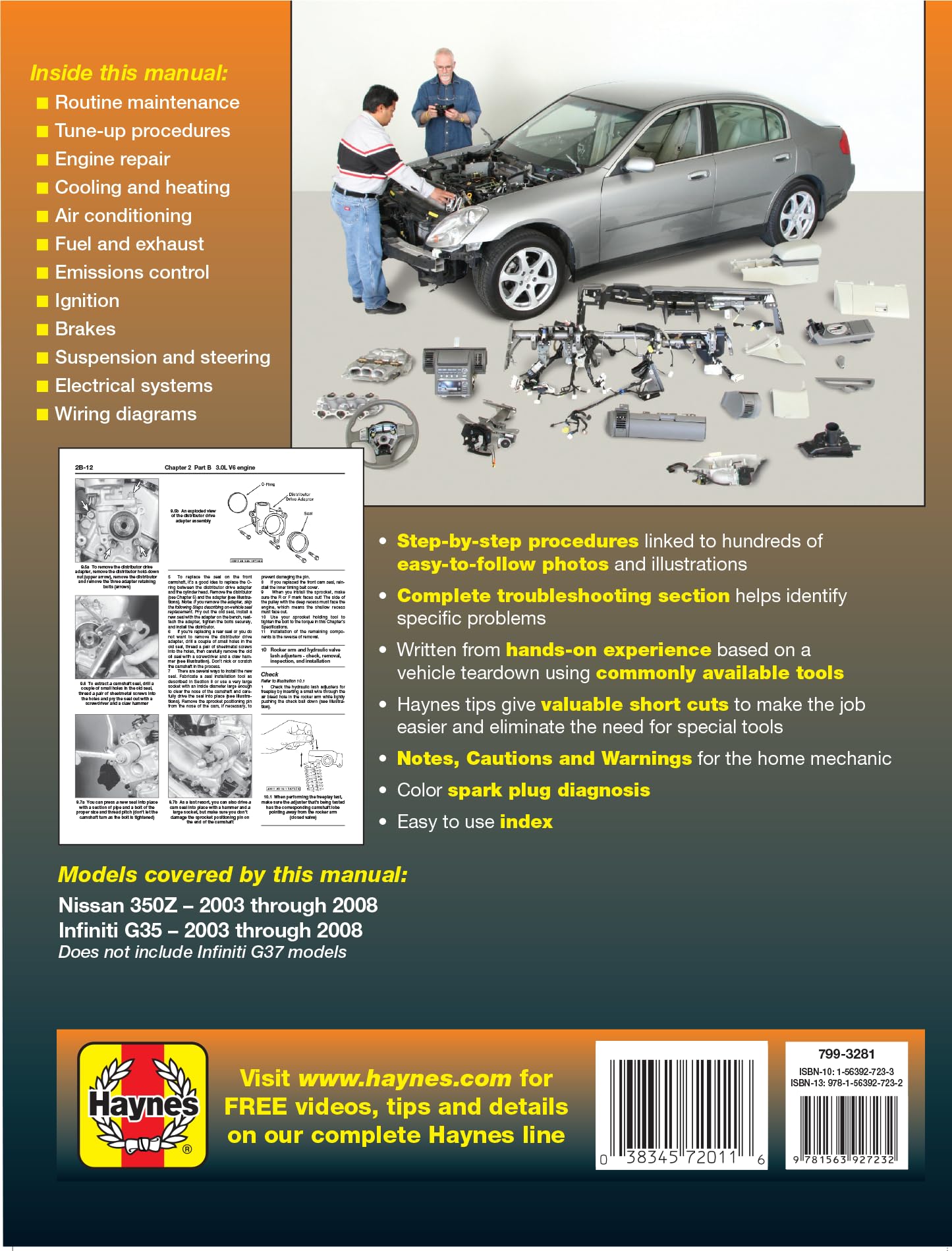 Nissan 350Z & Infiniti G35 2003 thru 2008 Haynes Repair Manual