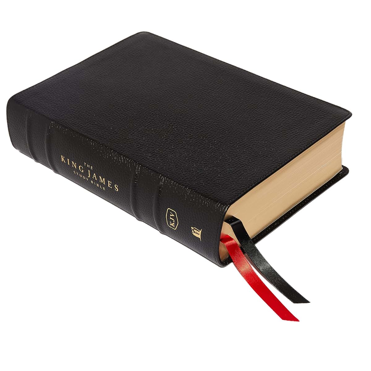 KJV, The King James Study Bible, Genuine Leather, Black, Thu
