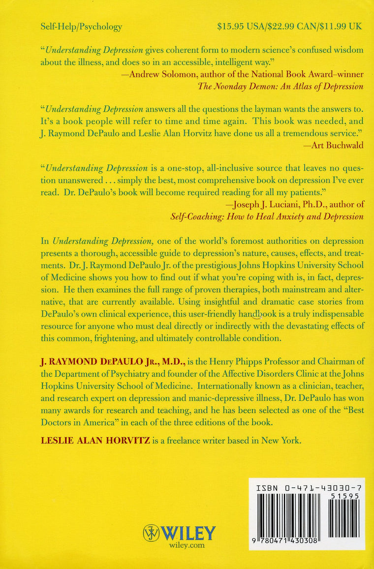 Understanding Depression: What We Know and What You Can Do About It: What We Know and What You Can Do About It — back cover