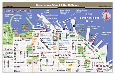 San Francisco Pop-Up Map by VanDam - Laminated pop-up map of San Francisco, CA and the Bay AREA with all attractions, museums, sights, hotels, ferries, & BART, MUNI TRANSIT map