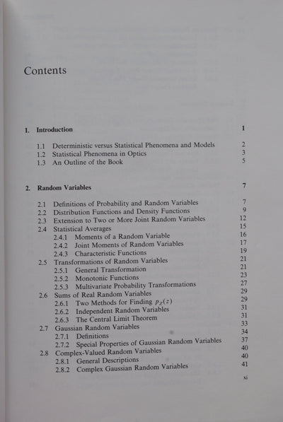 Statistical Optics (Wiley Series in Pure and Applied Optics)