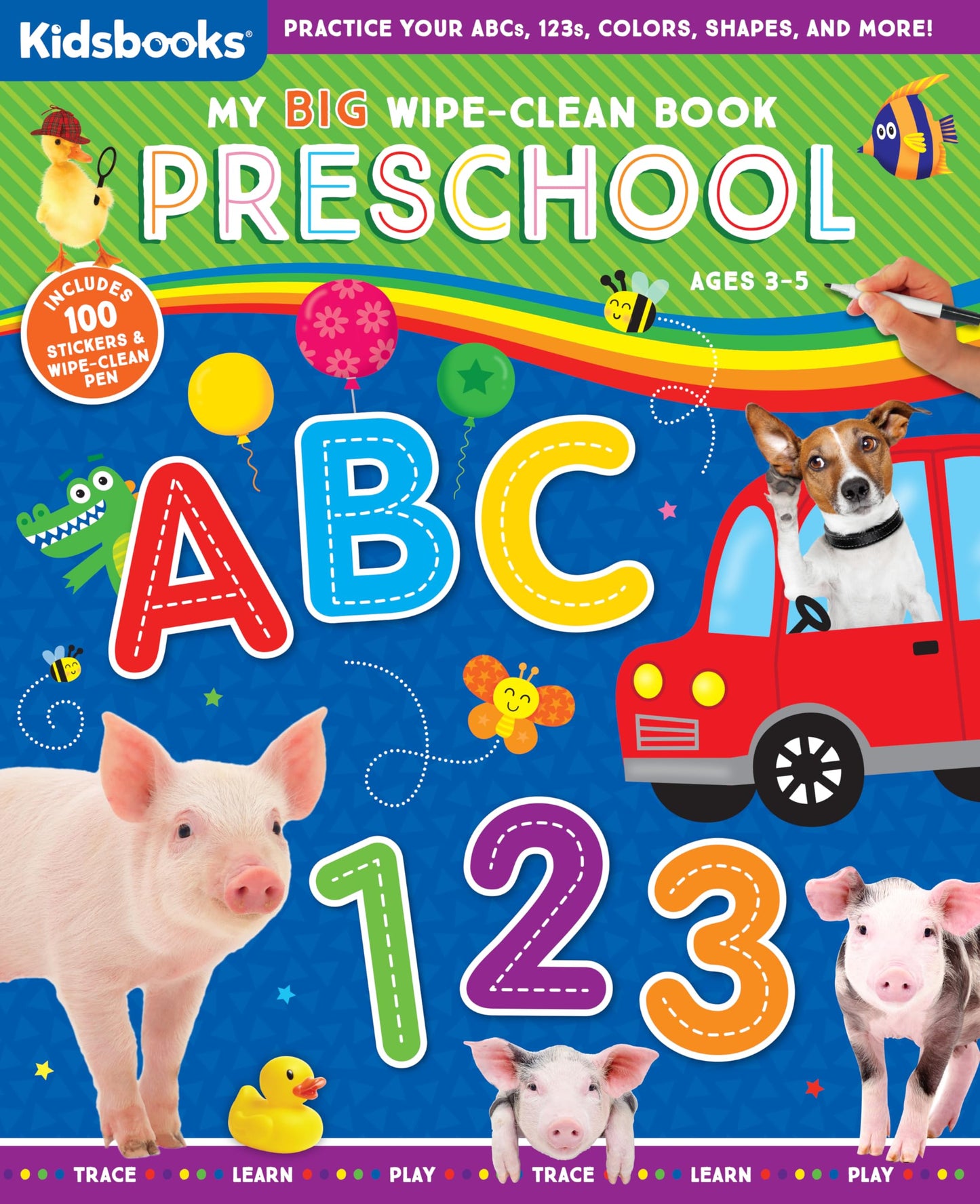 My Big Wipe-Clean Book: Preschool-Practice ABCs, 123s, Colors, Shapes and More-Includes 100 Stickers