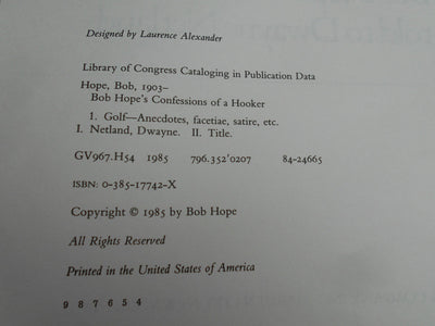 Bob Hope's Confessions of a Hooker: My Lifelong Love Affair