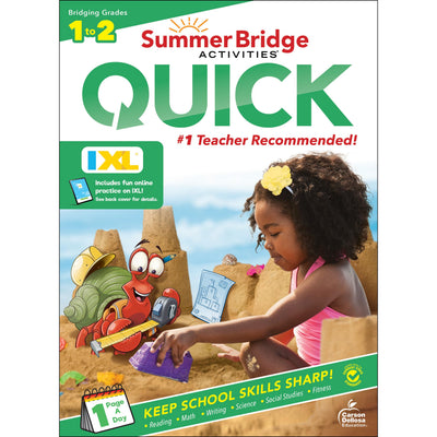 Summer Bridge Activities Quick 1st to 2nd Grade Workbook, Activity Book With Math, Language Arts, Social Studies, Science, Fitness, Writing Practice and Reinforcement Learning