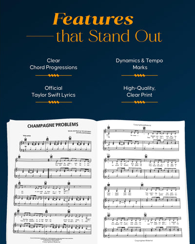 Taylor Swift - Evermore Piano/Vocal/Guitar Songbook - Vocal, Guitar, and Piano Sheet Music for Beginners and Advanced Players
