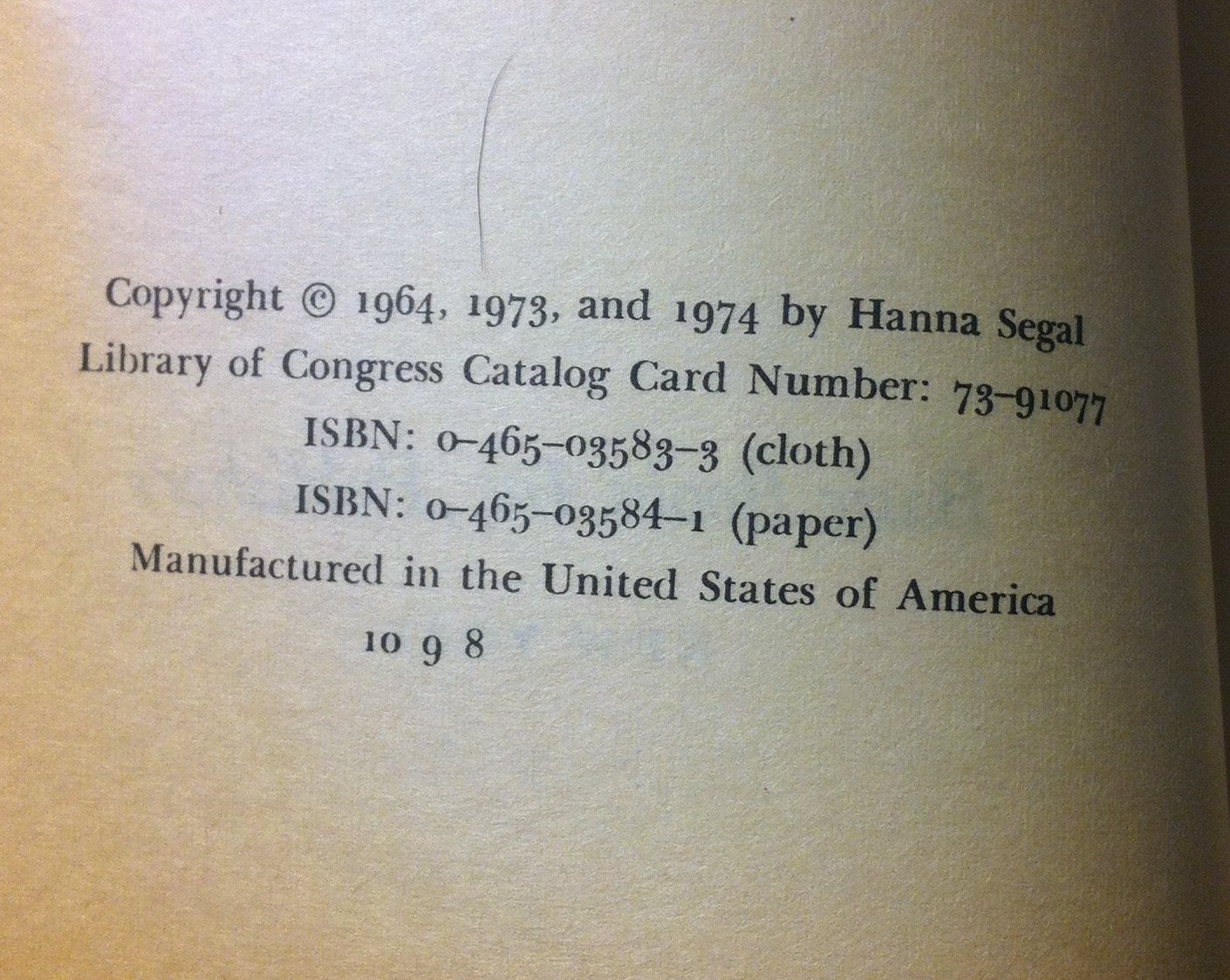 Introduction To The Work Of Melanie Klein