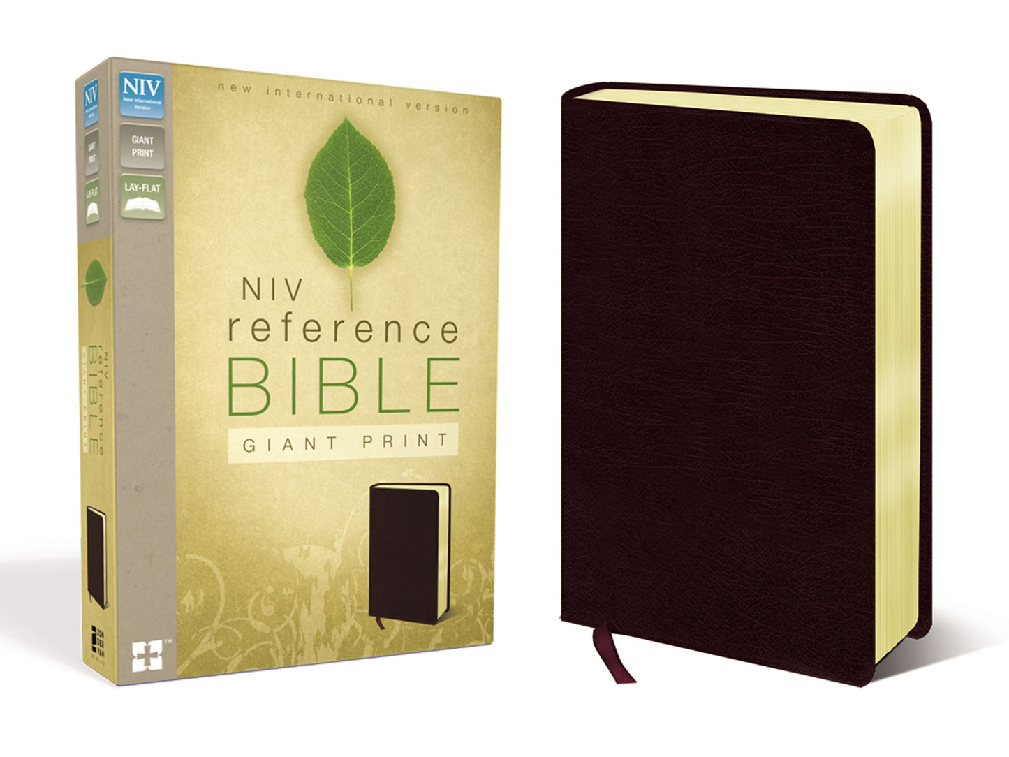 NIV, Reference Bible, Giant Print, Bonded Leather, Burgundy,