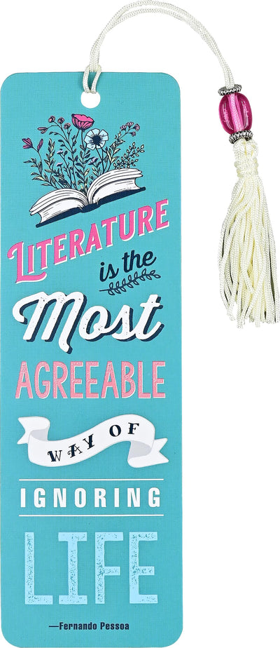 Literature is The Most Agreeable Way of Ignoring Life Beaded Bookmark
