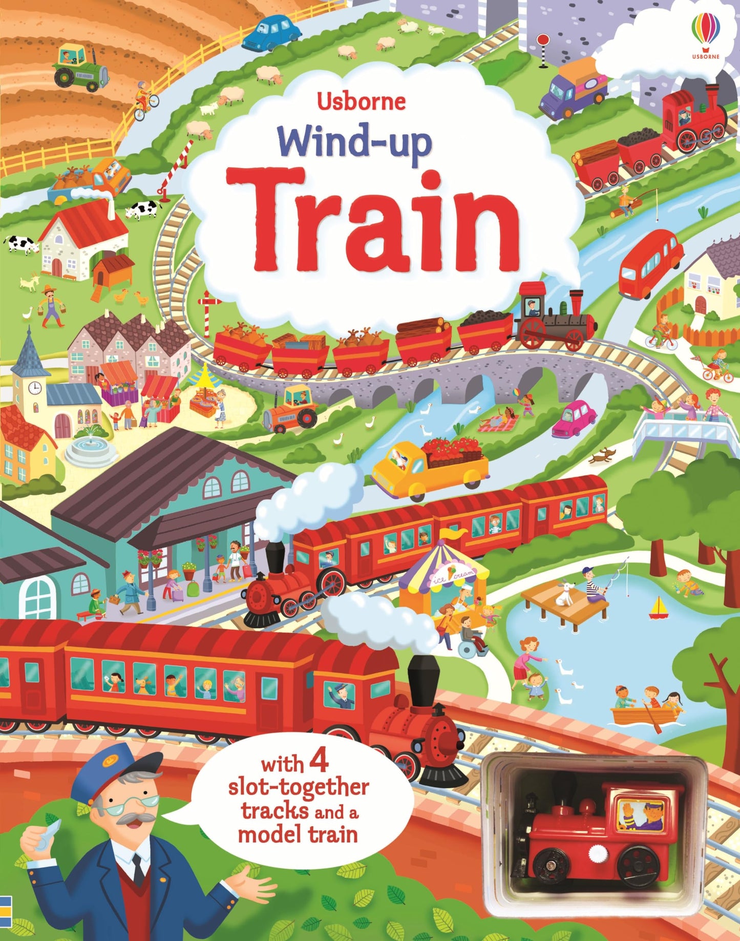 Wind-up Train: A Toy and Book Combo with a Steam Train Adventure Through Cities, Mountains, and Rivers, and a Visit to a Train Museum