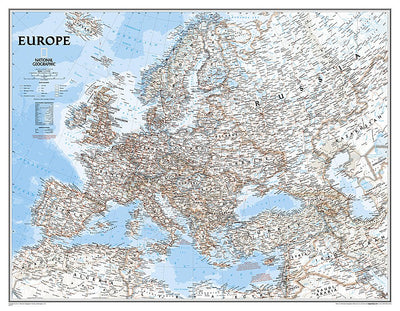 National Geographic: Europe Classic Enlarged Wall Map (46 x 35.75 inches) (National Geographic Reference Map)