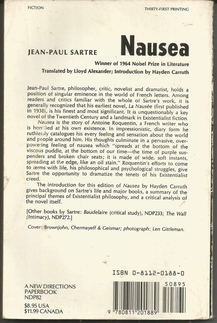 Nausea — back cover