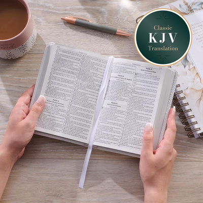 KJV Holy Bible, Compact Faux Leather Red Letter Edition - Ribbon Marker, King James Version, White (KJV Compact Editions)
