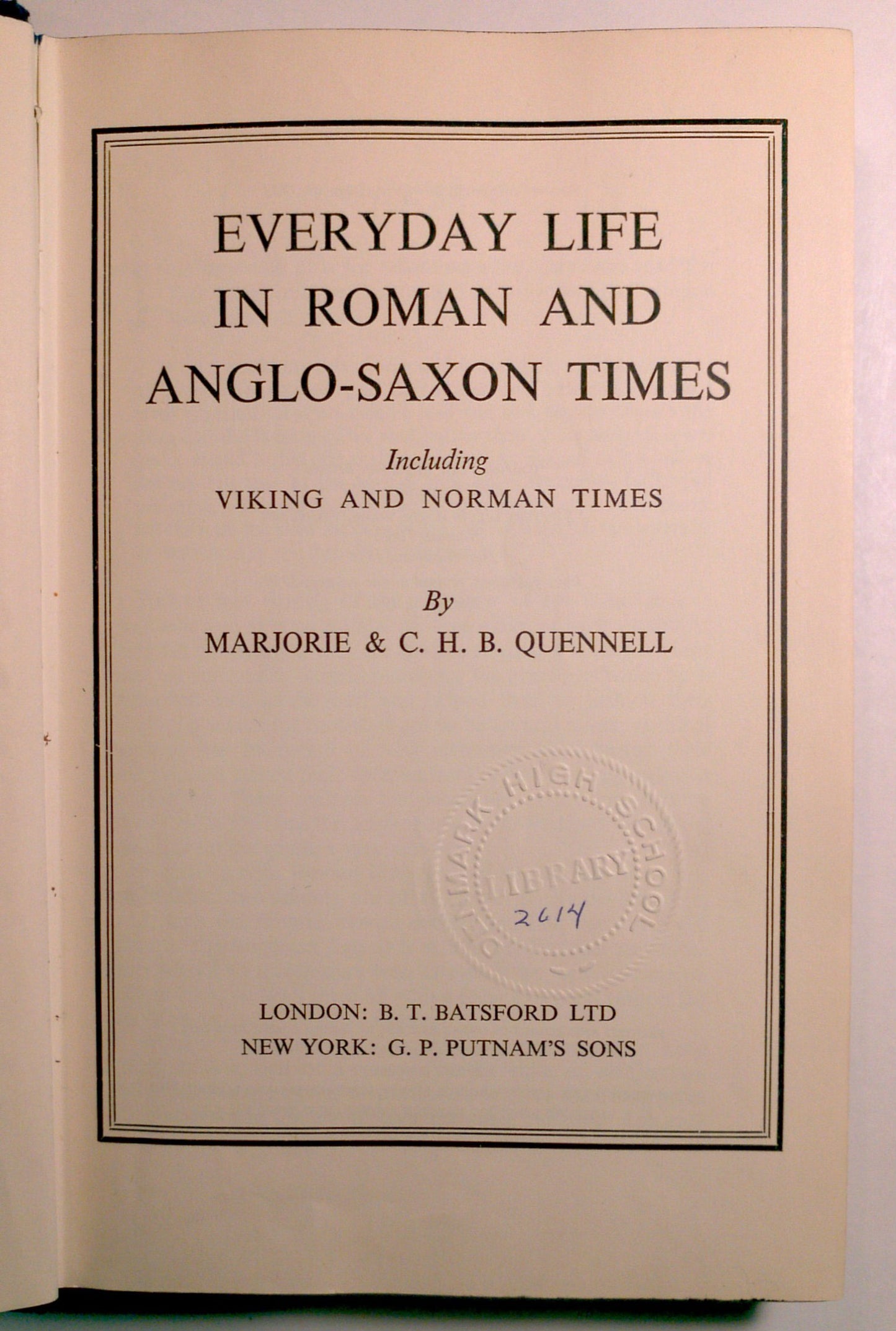Everyday Life in Roman and Anglo-Saxon Times