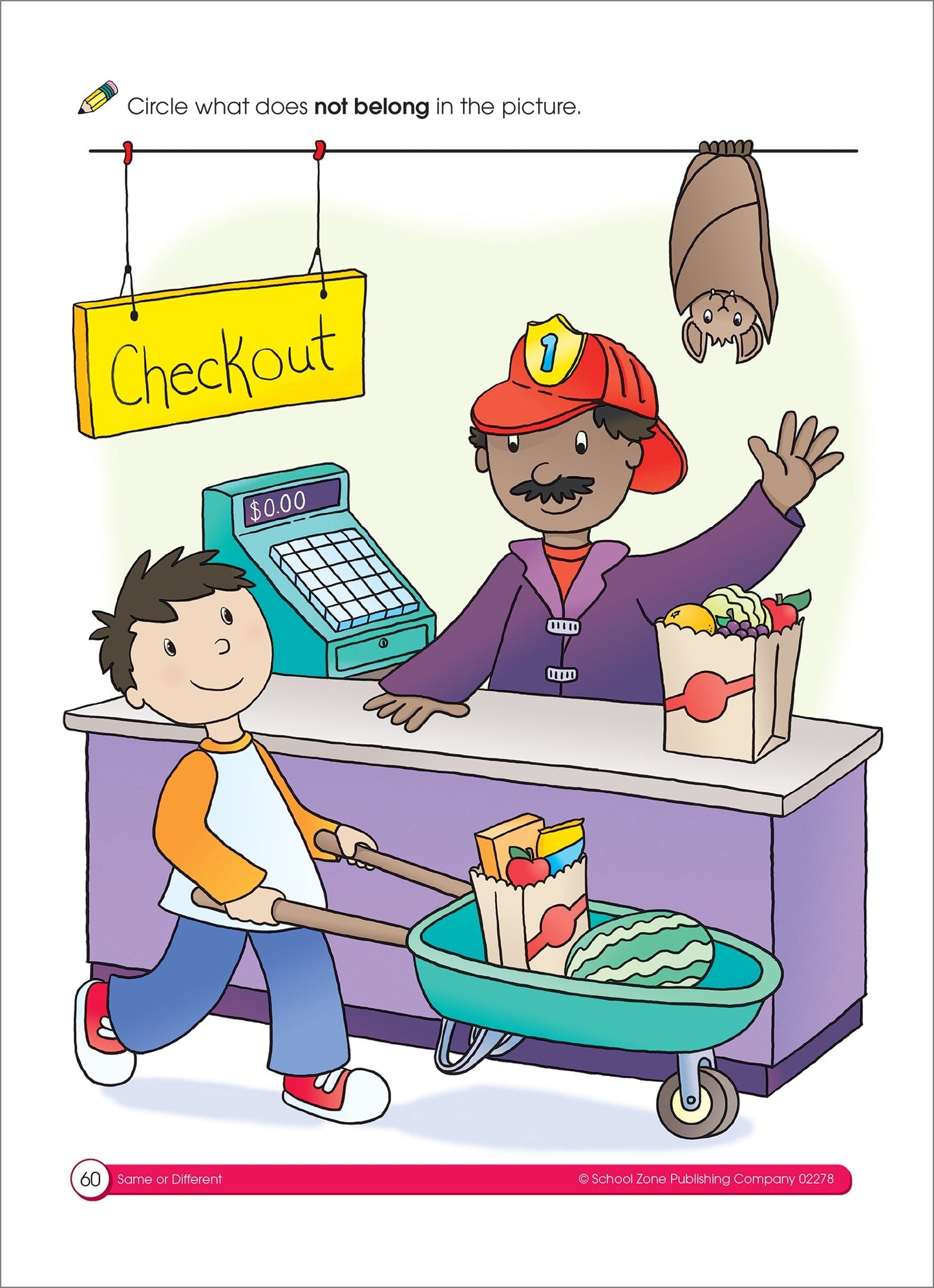 School Zone - Same or Different Workbook - 64 Pages, Ages 3 to 5, Preschool, Kindergarten, Shapes, Colors, Matching, Compare and Contrast, and More (School Zone Get Ready! Book Series)