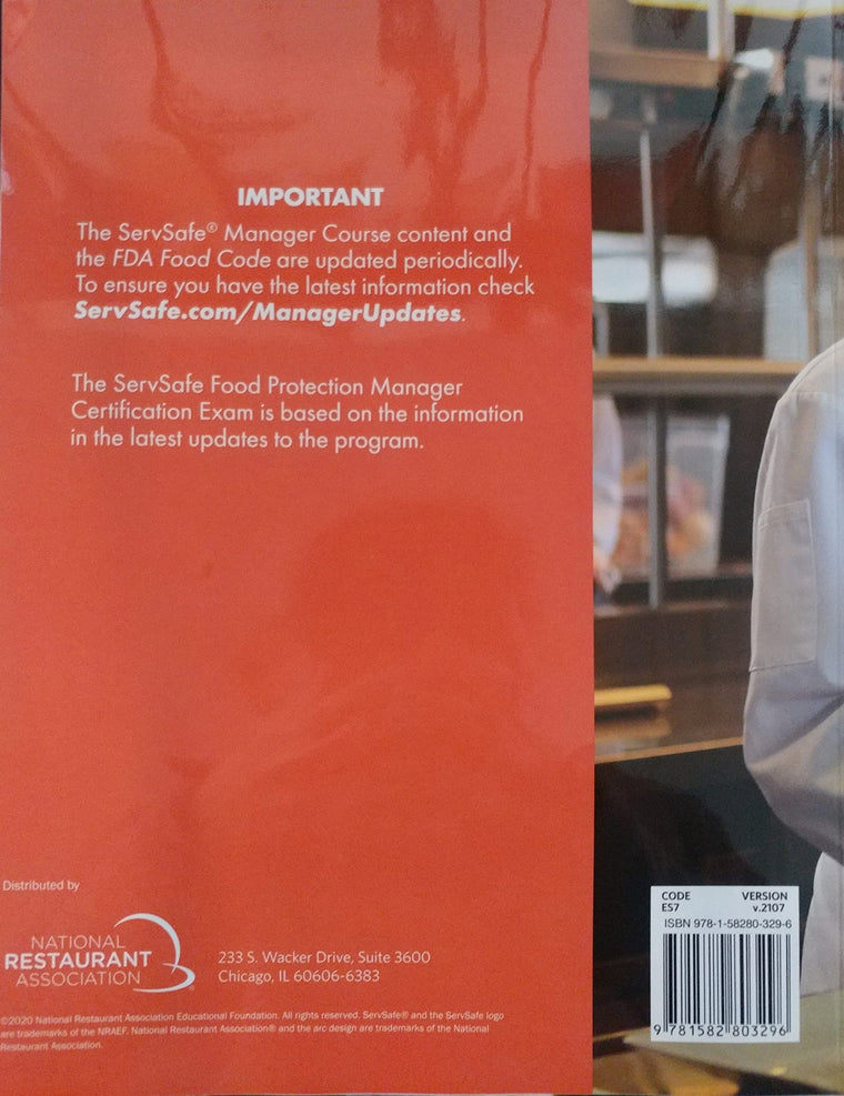 ServSafe Manager Book with Answer Sheet in English, Revised (7th Edition) — back cover