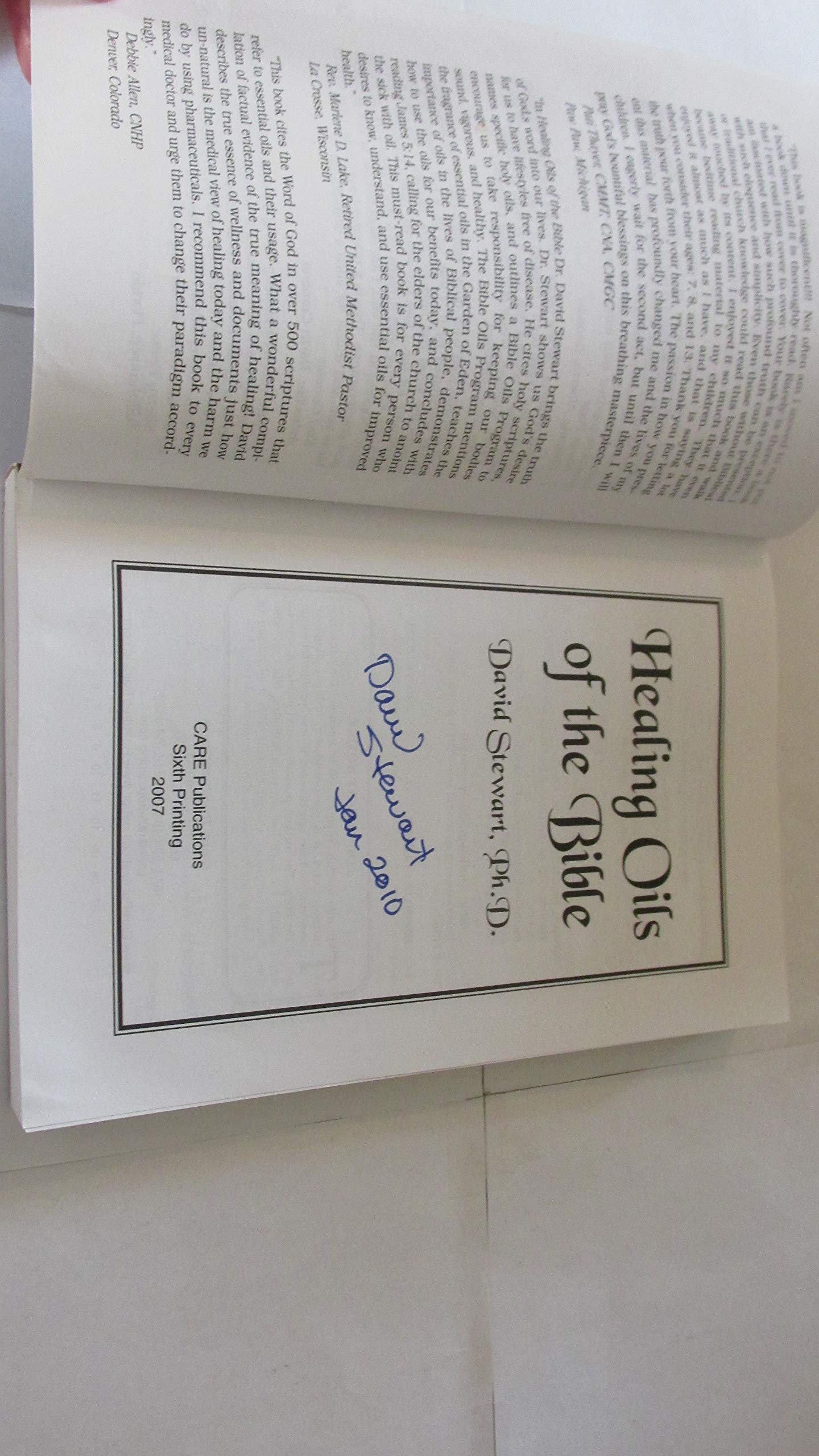 Healing Oils of the Bible by David Stewart