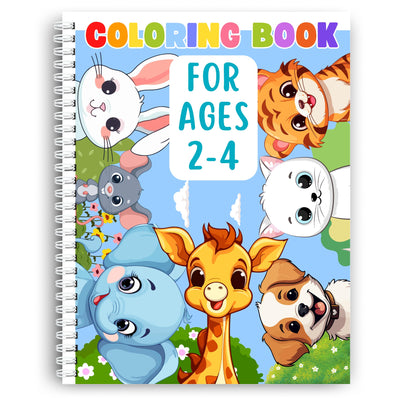 Coloring Book for Toddlers Ages 2-4 - Fun and Easy Animal Coloring Pages for Kids, Boys and Girls - My First Coloring Book with Thick 199 GSM Paper, ... Early Learning Activity (Unqualified Edition)