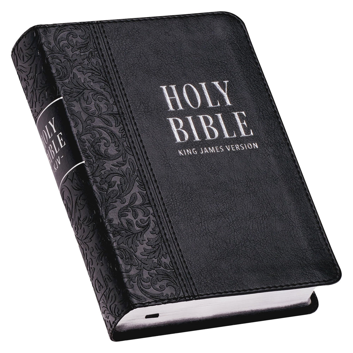 KJV Holy Bible, Compact Large Print Faux Leather Red Letter Edition - Ribbon Marker, King James Version, Black (KJV Compact LP Editions)