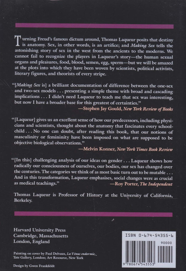 Making Sex: Body and Gender from the Greeks to Freud — back cover
