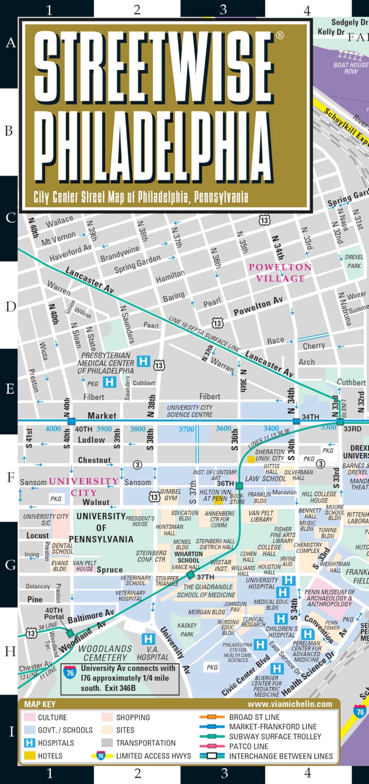 Streetwise Philadelphia Map - Laminated City Center Street Map of Philadelphia, Pennsylvania (Michelin Streetwise Maps)