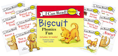 Biscuit 12-Book Phonics Fun!: A Box of 12 Mini-Books Featuring Short and Long Vowel Sounds (My First I Can Read)