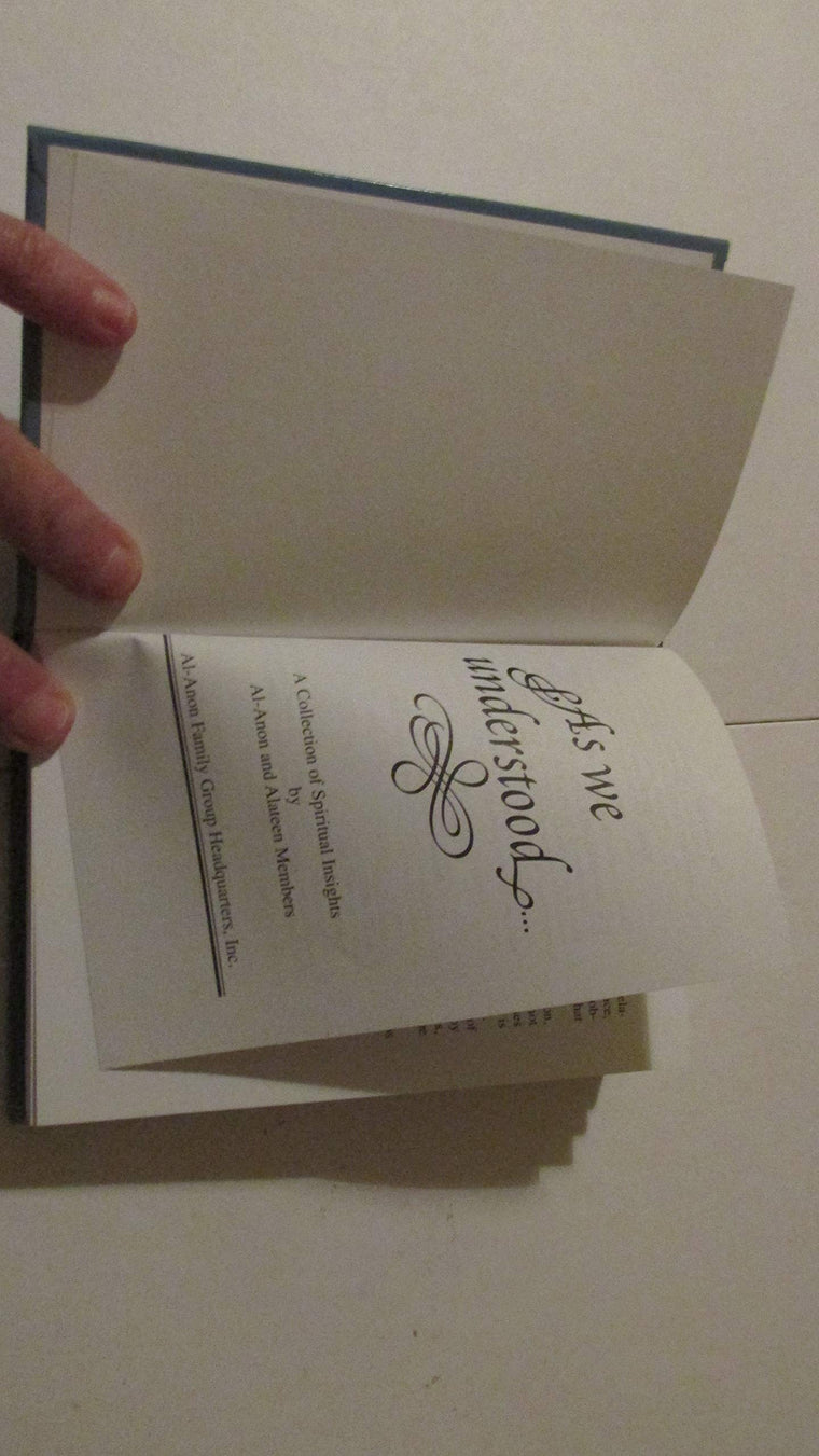 As We Understood — back cover