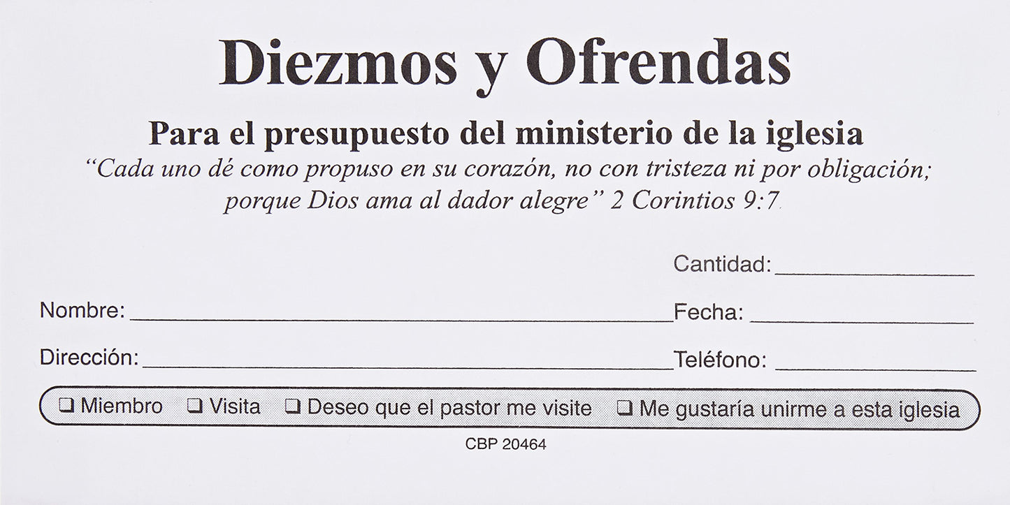 Sobres de Diezmos y Ofrendas (Spanish Edition)