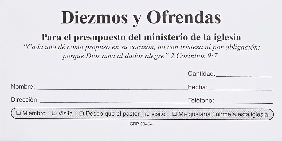 Sobres de Diezmos y Ofrendas (Spanish Edition)