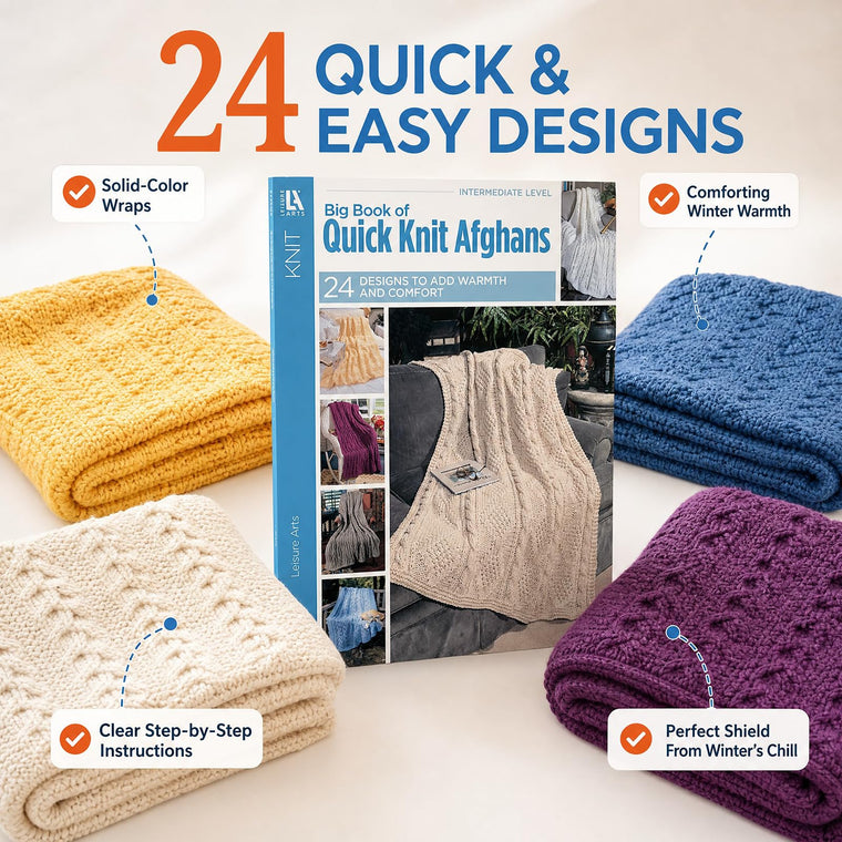 Big Book of Quick Knit Afghans-24 Quick & Easy Solid-Color Wraps — back cover