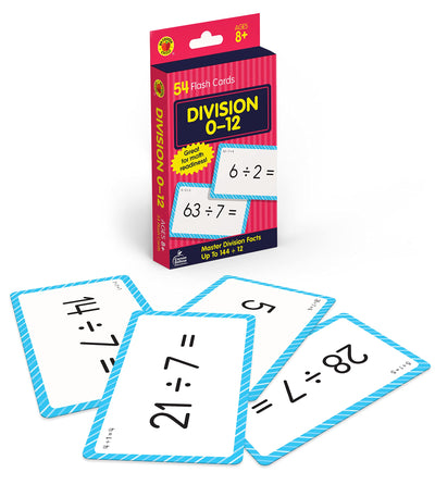 Carson Dellosa 54 Division Flash Cards, Flashcards Covering All Facts for Dividing Through 12, Math Games for Kids 8-12, 3rd Grade Mathematics and Up