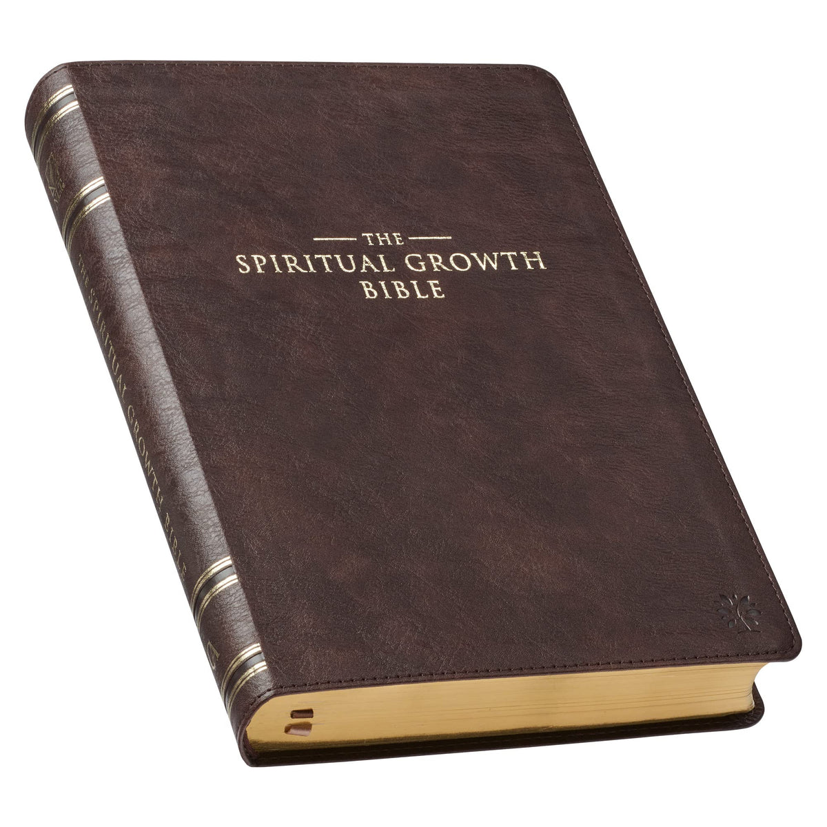 The Spiritual Growth Bible, Study Bible, NLT - New Living Translation Holy Bible, Faux Leather, Walnut Brown (NLT Spiritual Growth Editions)