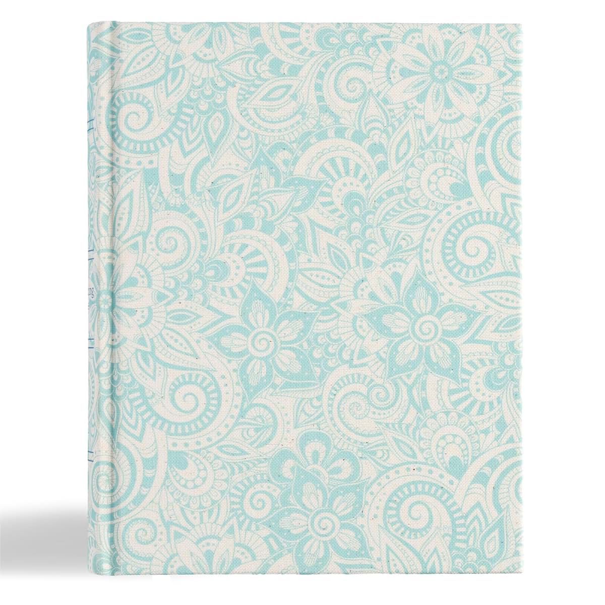 KJV Notetaking Bible, Blue Floral Cloth Over Board, KJV Holy Bible, Red Letter, Wide Margins, Journaling Space, Single-Column, Reading Plan, Easy-to-Read Bible MCM Type