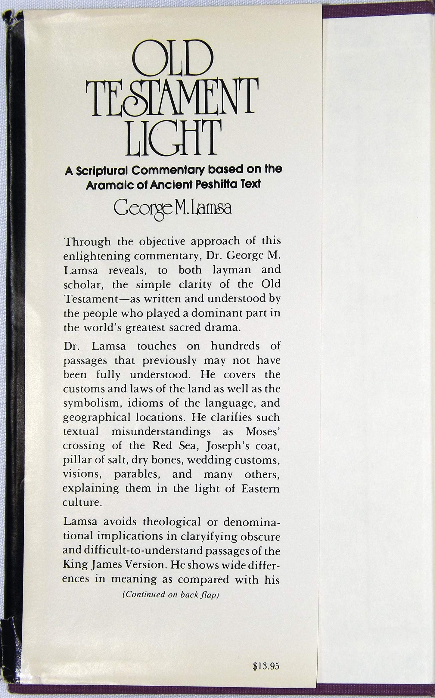 Old Testament Light: A Scriptural Commentary Based on the Aramaic of the Ancient Peshitta Text