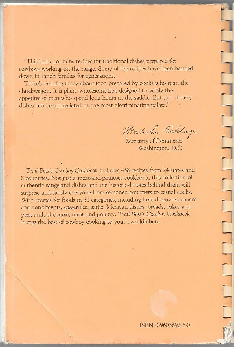 Trail Boss's Cowboy Cookbook by Society for Range Management