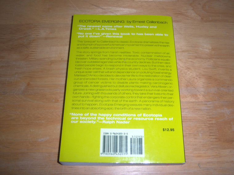 Ecotopia Emerging — back cover