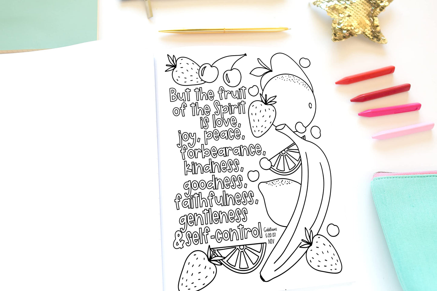 The Bible Coloring Book for Girls: Color 40 Cute Designs of Inspirational Verses & Christian Artwork