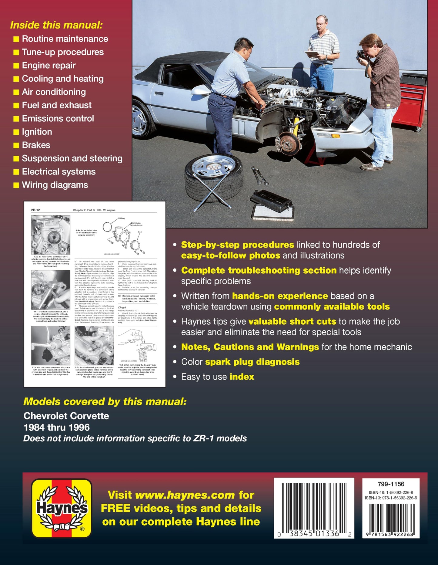Chevrolet Corvette (1984-1996) Haynes Repair Manual (Does Not Include Information Specific to ZR-1 Models)