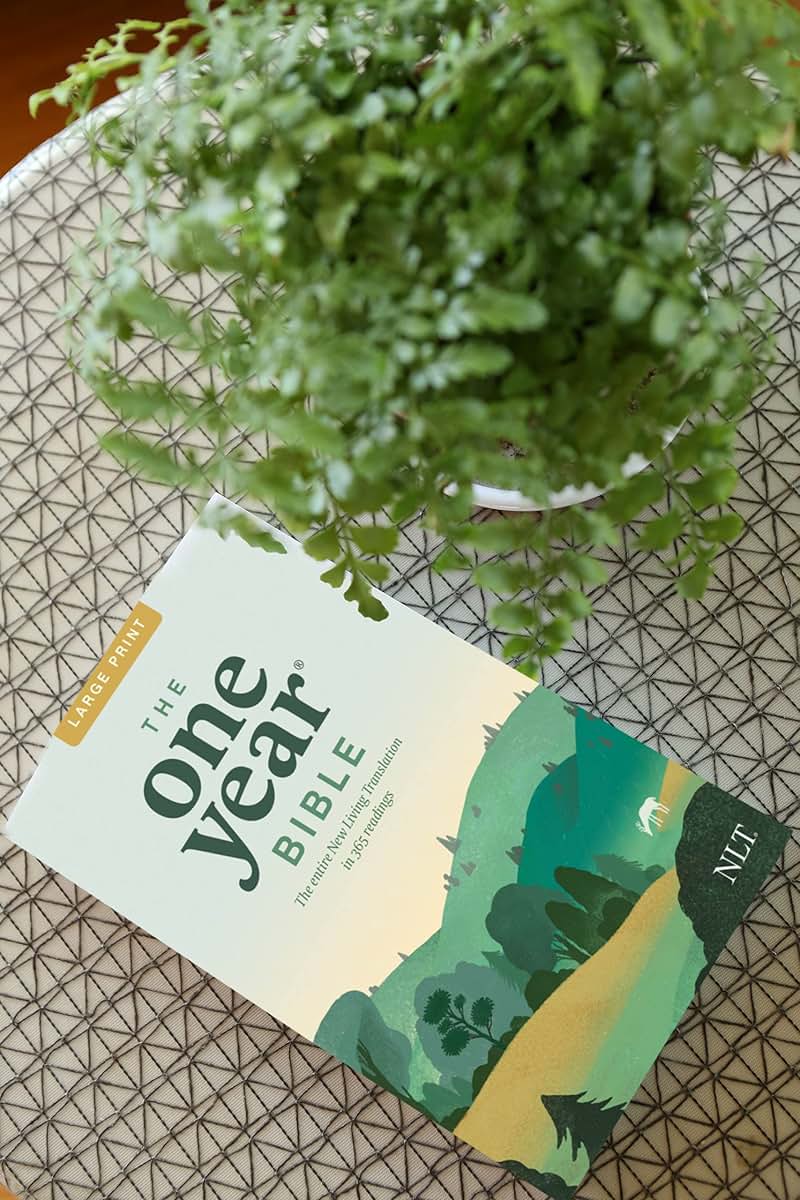 The One Year NLT Large Print Thinline Bible Softcover